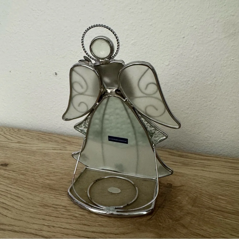 International Silver Co Stained Glass‎ Angel Bird Candle Holder Christmas Dove